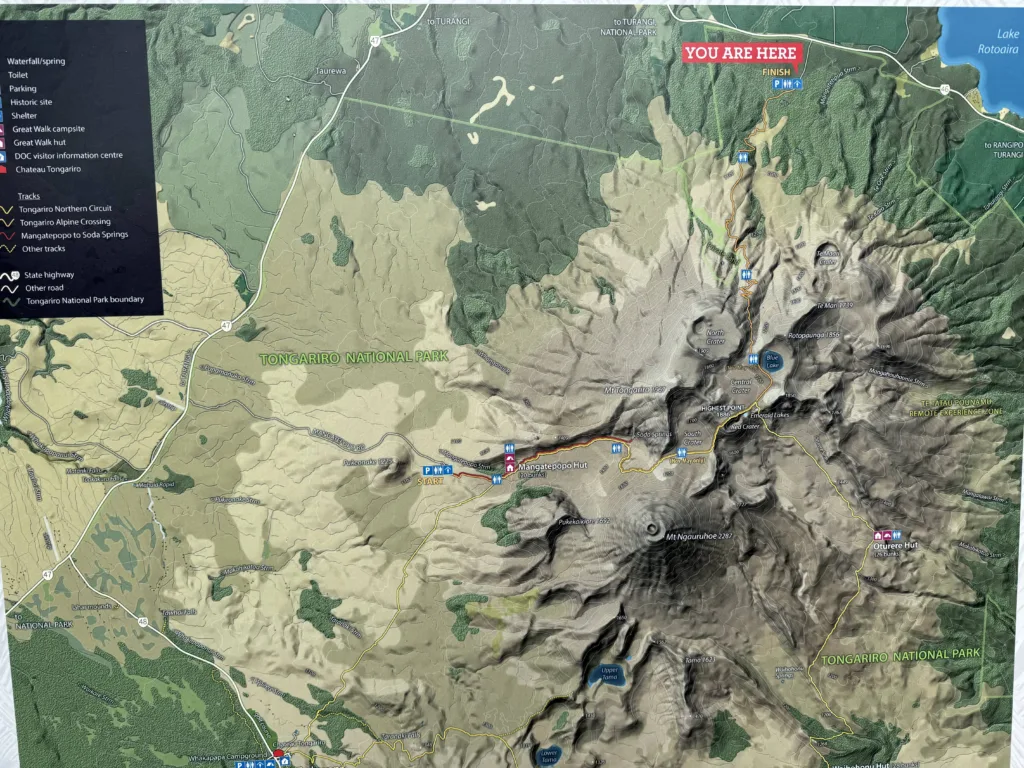 Mapa del Tongariro